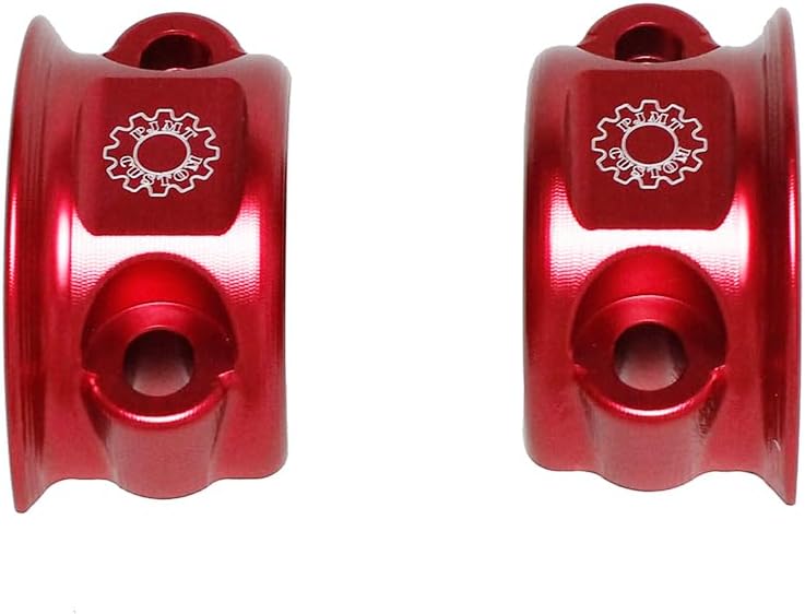 PJMTCUSTOM Red Left& Right Clutch Handlebar Clamp Lever Bracket Cover Fits for Harley Davidson XL, Softail, Dyna, Touring (Red) - Image 4